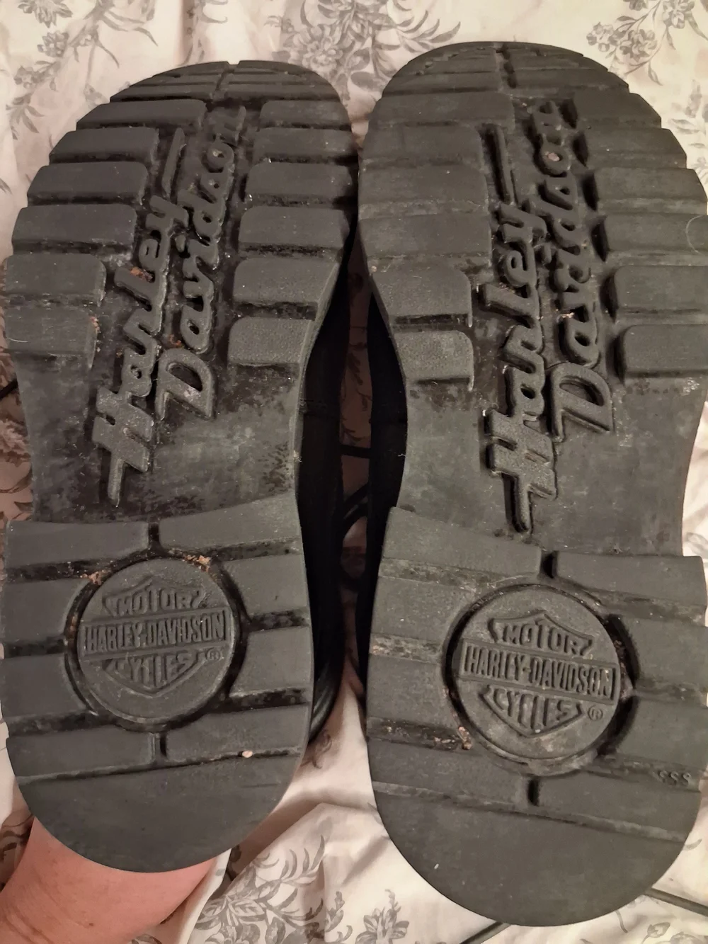 Harley-Davidson Black Leather Ankle Boots with Logo